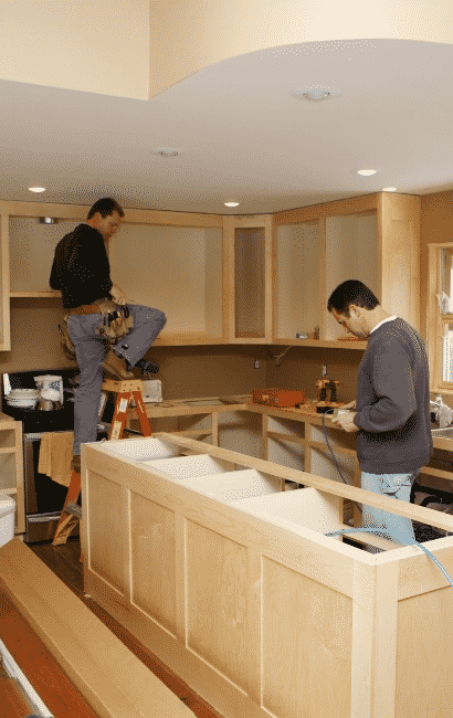 contractors working on kitchen